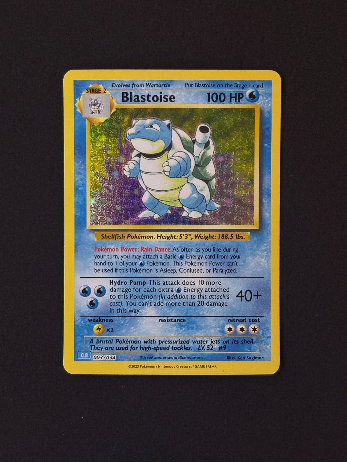 Blastoise 003/034 Trading Card Game Classic Holo