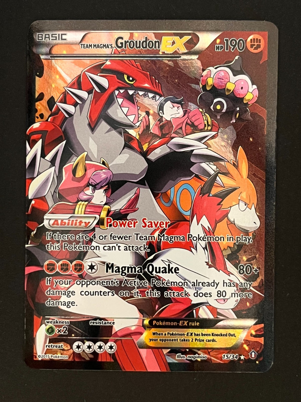 Team Magma's Groudon EX 15/34 Double Crisis Holo